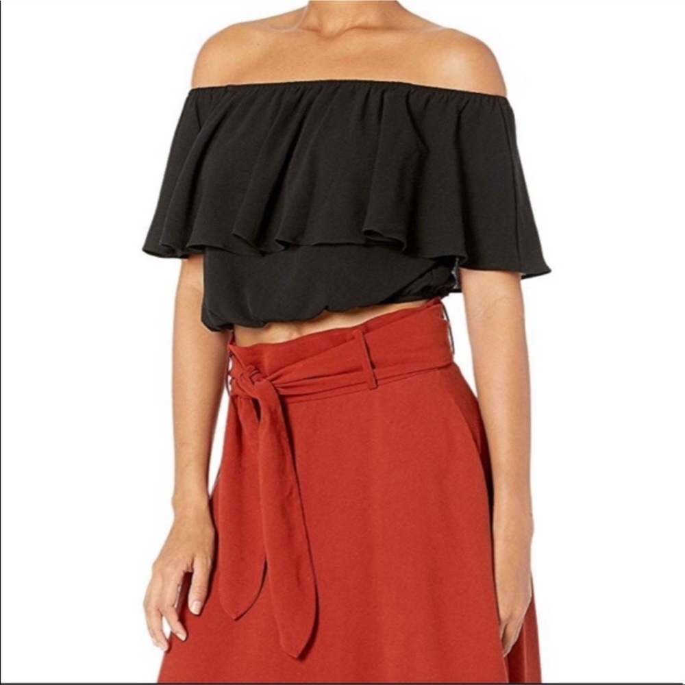 NWT SHOW ME YOUR MUMU black crop Bungalow Bubble Top small